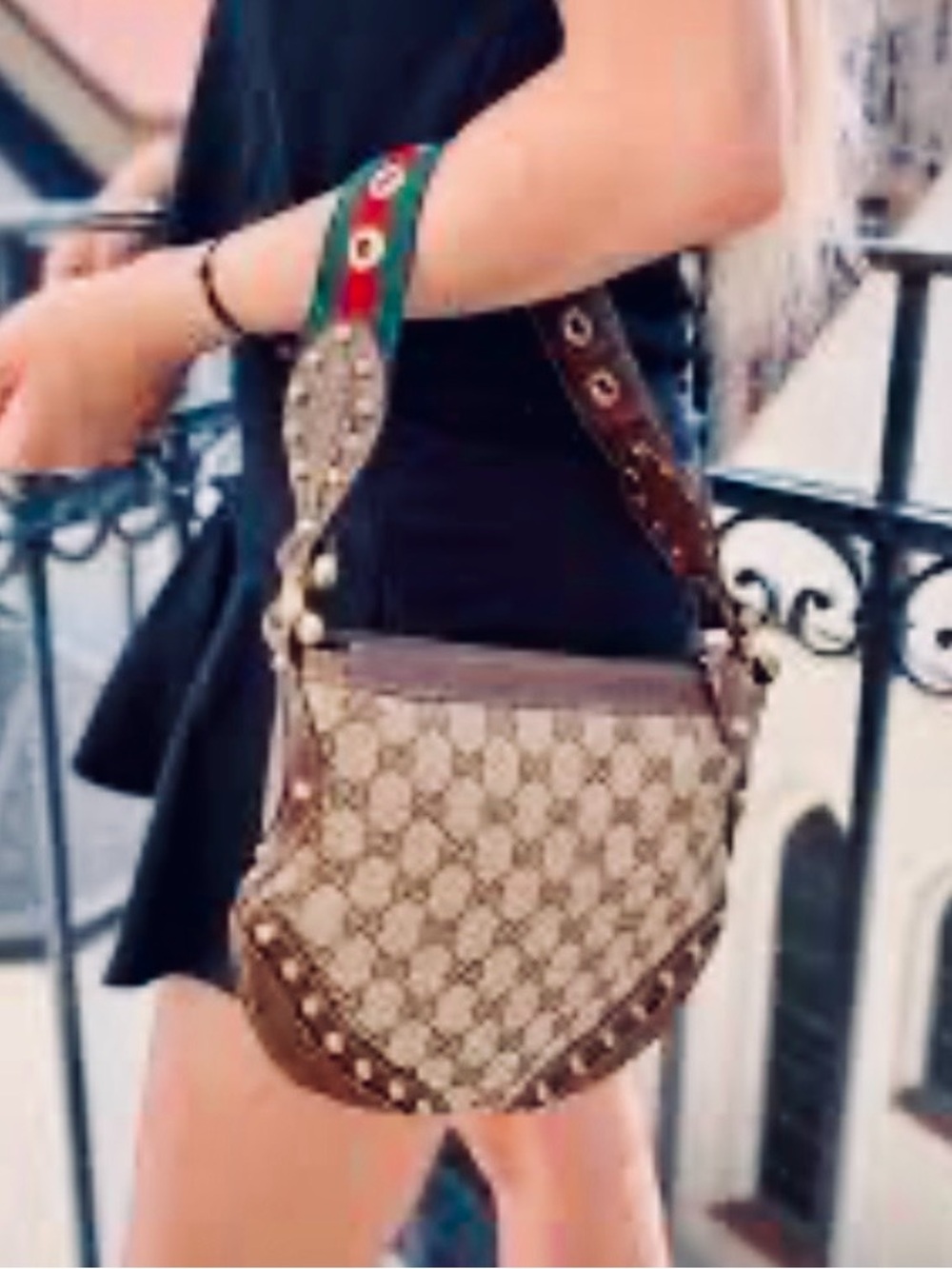 Gucci Small Monogram Pelham Studded Bag - Picture 13 of 13